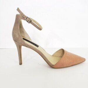 Steven By Steve Madden Anibell Peach Pink Leather Point Toe Heels Size 8.5